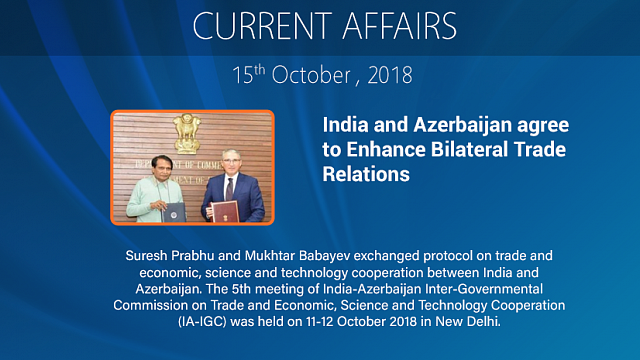 India and Azerbaijan agree to Enhance Bilateral Trade Relations