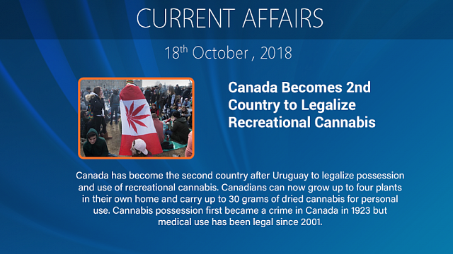 Canada Becomes 2nd Country to Legalize Recreational Cannabis