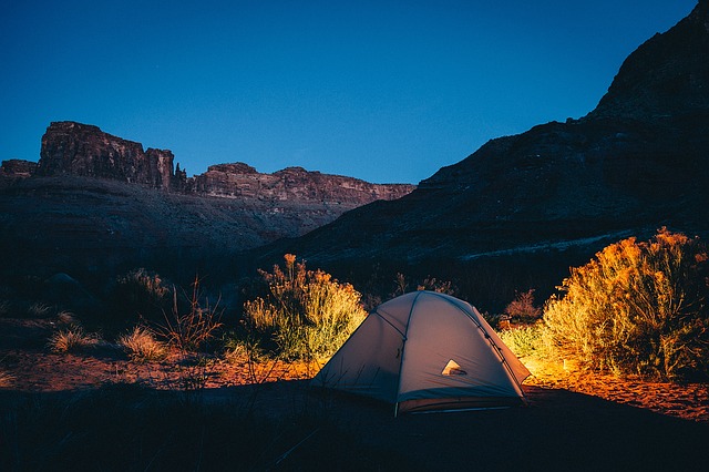 Family camping with family tents