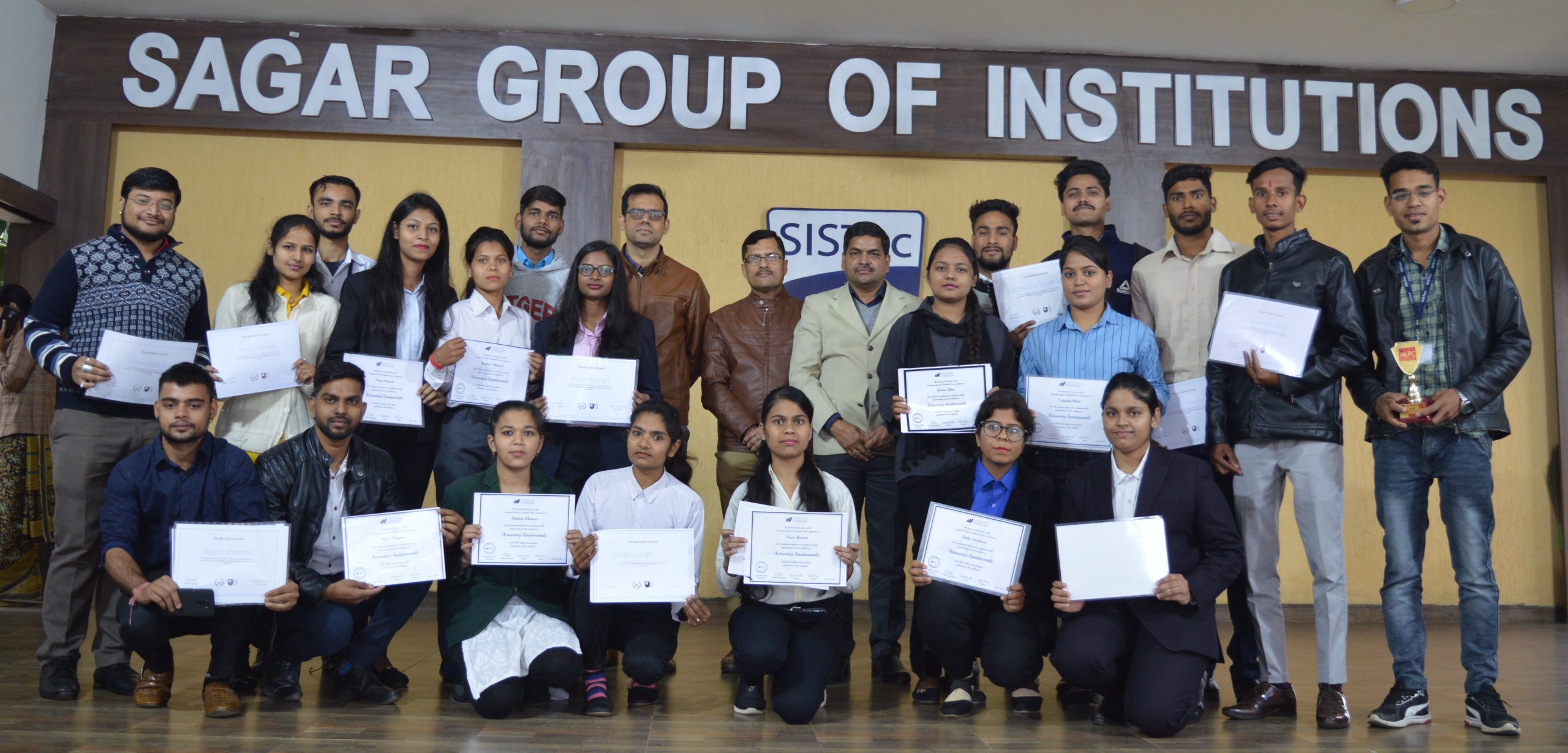 SISTec MBA students felicitated in the morning assembly.