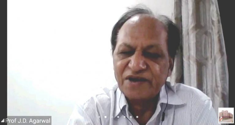 “The Essence of life is pursuing Dharma, Karma, Artha, Kaama and Moksh with the objective of Nation First” said by Prof Dr. J.D. Agarwal, Chairman & Distinguished Professor of Finance, Indian Institute of Finance and Editor-in-Chief Finance India at IIF Webinar on 8th June,2020