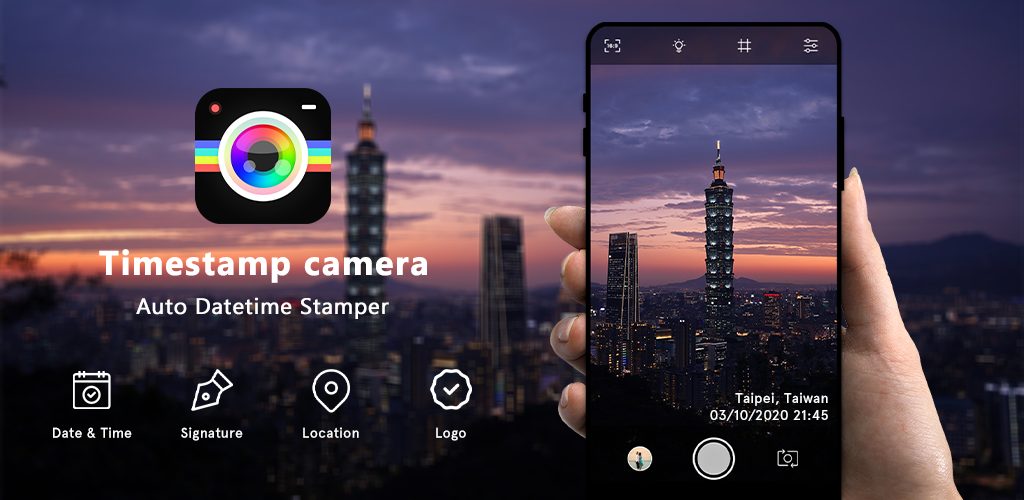 Timestamp camera: DateTime location stamp on photo