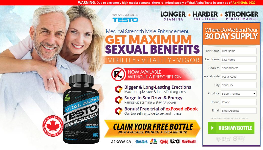 Vital Alpha Testo CA (Essential For Life) – Boost Testosterone Levels