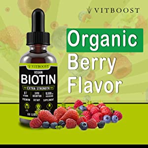 Berry Flavored Liquid Biotin To Lustrous Hair