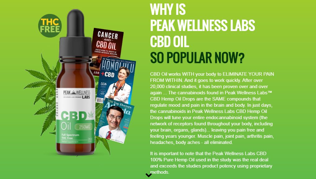 Peak Wellness CBD Oil Use & Risk Free?
