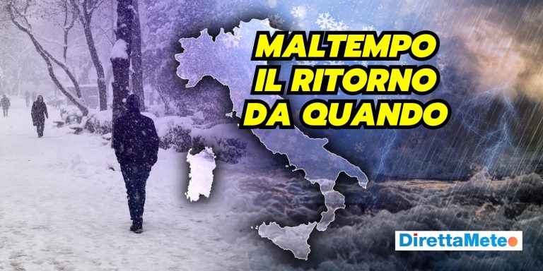 Meteo: cambia tutto dopo il Weeekend, in arrivo pioggia e neve sull’Italia