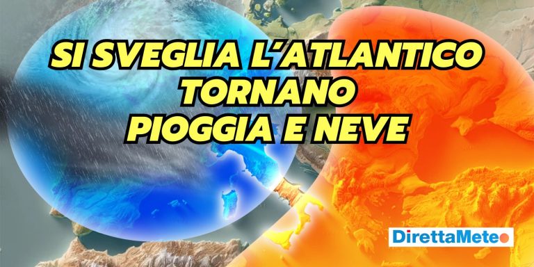 Meteo Italia: Anticiclone in crisi, arrivano pioggia, neve e più freddo