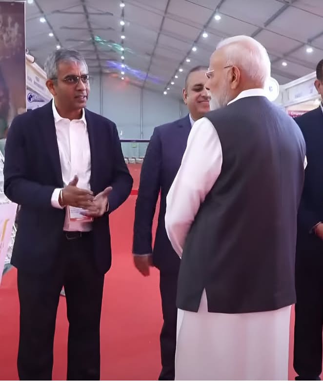 prime-minister-narendra-modi-endorses-business-on-wheels-innovation,-visits-and-interacts-with-noida-based-company:-azimuth-business-on-wheels-at-the-recently-held-up-international-trade-show-2025.