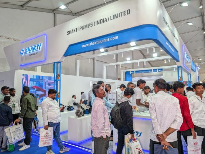 Visitors at the Shakti Pumps stall at Kisan Mela to check out the latest range in solar pumps and agri solutions