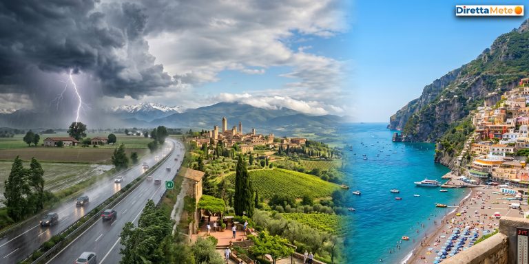 In arrivo TEMPORALI al Nord, mentre al Sud caldo quasi estivo
