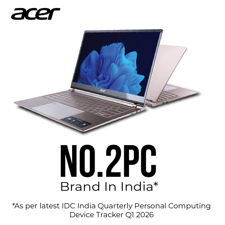 Acer Climbs to No. 2 Position with Strong Performance in India in Traditional PC Market for Q1 2026 with 21.3% Market Share