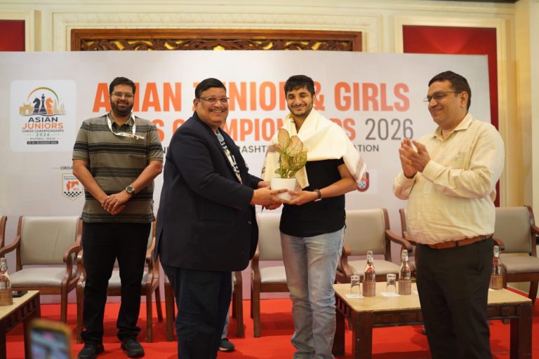 Vidit Gujrathi Felicitated at Asian Junior Chess Championship Following Arjuna Award Honour